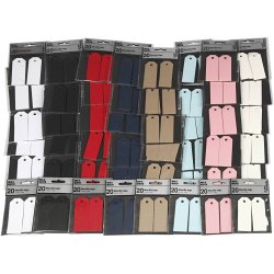 Manilam&aelig;rker, str. 3x8 cm, 220 g, ass. farver, 8x10 pk./ 1 pk.