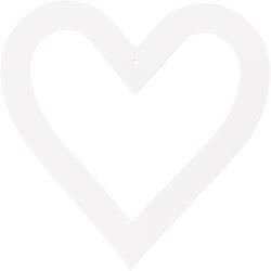 Hjerteramme, str. 18x18 cm, 230 g, hvid, 16 stk./ 1 pk.