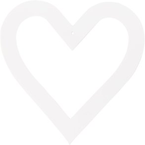 Hjerteramme, str. 18x18 cm, 230 g, hvid, 16 stk./ 1 pk.