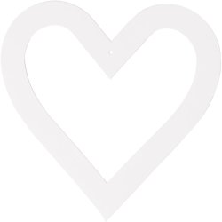 Hjerteramme, str. 18x18 cm, 230 g, hvid, 16 stk./ 1 pk.