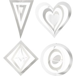 3D oph&aelig;ng, H: 18+22+24 cm, B: 15+18+22 cm, 230 g, hvid, 16 stk./ 1 pk.