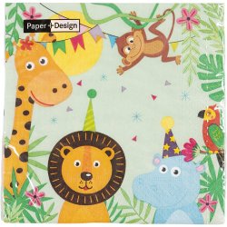 Servietter, fest hos dyrene, str. 33x33 cm, 20 stk./ 1 pk.