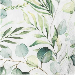 Servietter, Eukalyptus blade, str. 33 x 33 cm, 20 stk./ 1 pk.