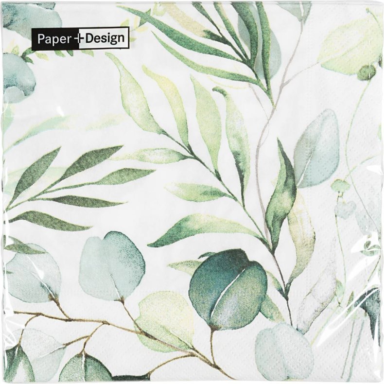Servietter, Eukalyptus blade, str. 33 x 33 cm, 20 stk./ 1 pk.