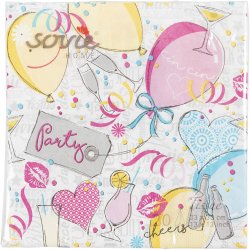 Servietter, ballonfest, str. 33x33 cm, 20 stk./ 1 pk.