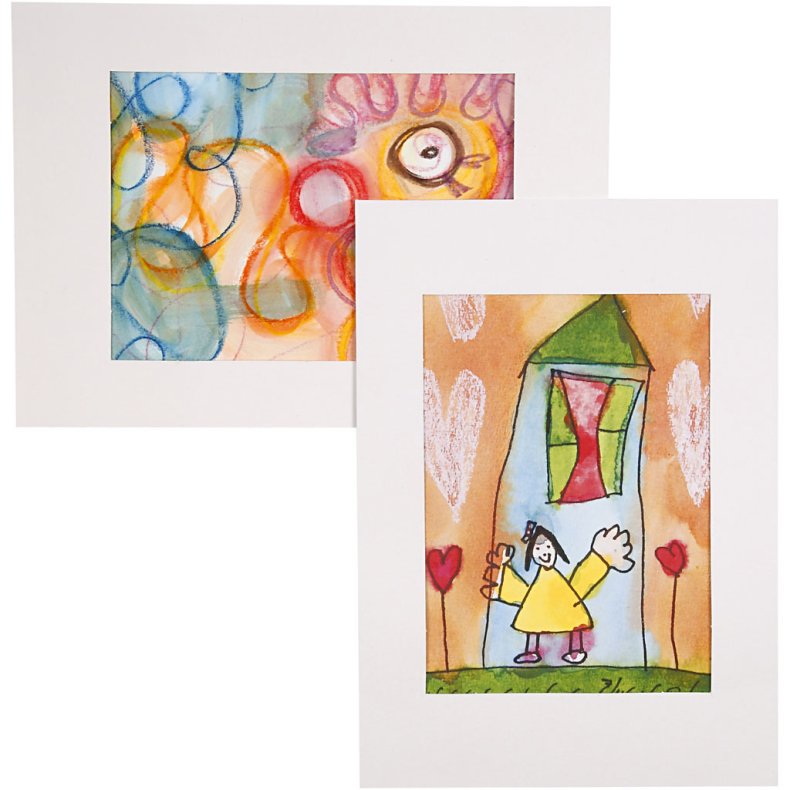 Passepartoutrammer , str. 19,8x28 cm, 500 g, hvid, 100 stk./ 1 pk.