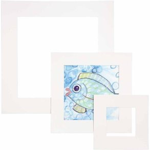 Passepartoutrammer, tykkelse 0,4 mm, 270 g, hvid, 75 stk./ 1 pk.