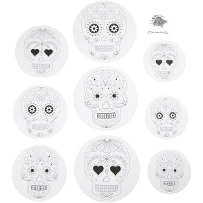 Uro med motiv, diam. 12+15+18 cm, 300 g, hvid, 3 sæt/ 1 pk.