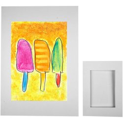 Passepartoutrammer, str. A4+A6, 230 g, hvid, 2x60 stk./ 1 pk.