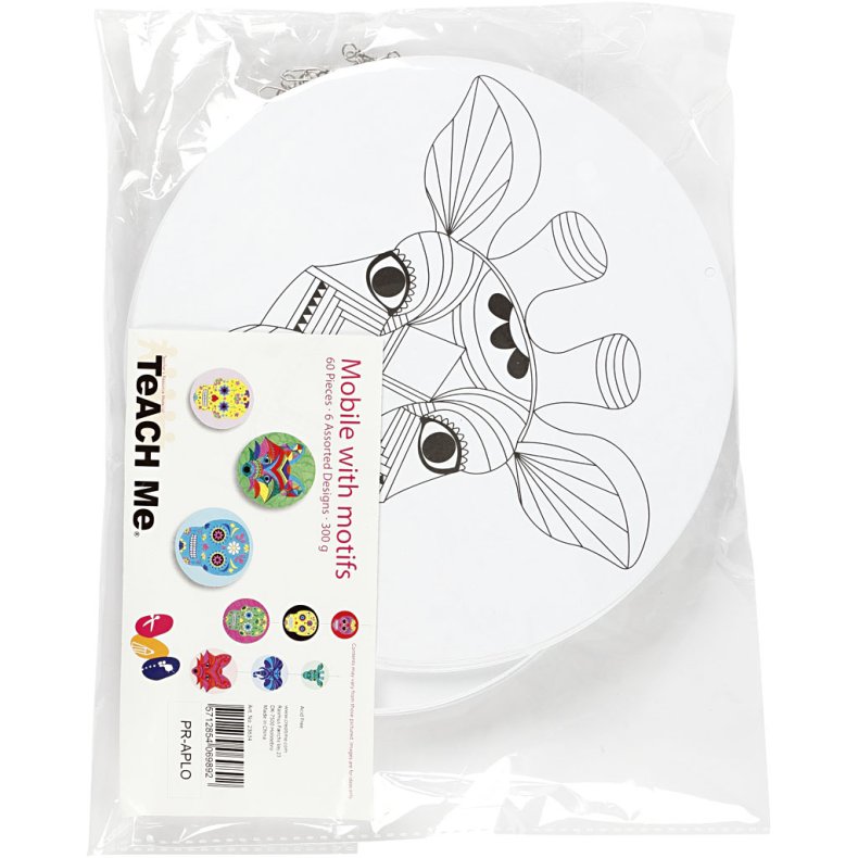 Uro med motiv, diam. 12+15+18 cm, 300 g, hvid, 20 s&aelig;t/ 1 pk.