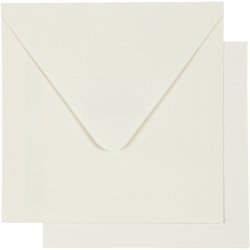 Brevkort, kort str. 12,5x12,5 cm, kuvert str. 13,5x13,5 cm, r&aring;hvid, 10 s&aelig;t/ 1 pk.