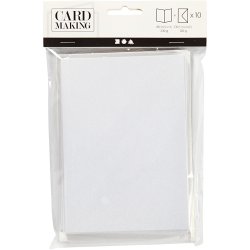 Perlemorskort og kuvert, kort str. 10,5x15 cm, kuvert str. 11,5x16,5 cm, creme, 10 s&aelig;t/ 1 pk.