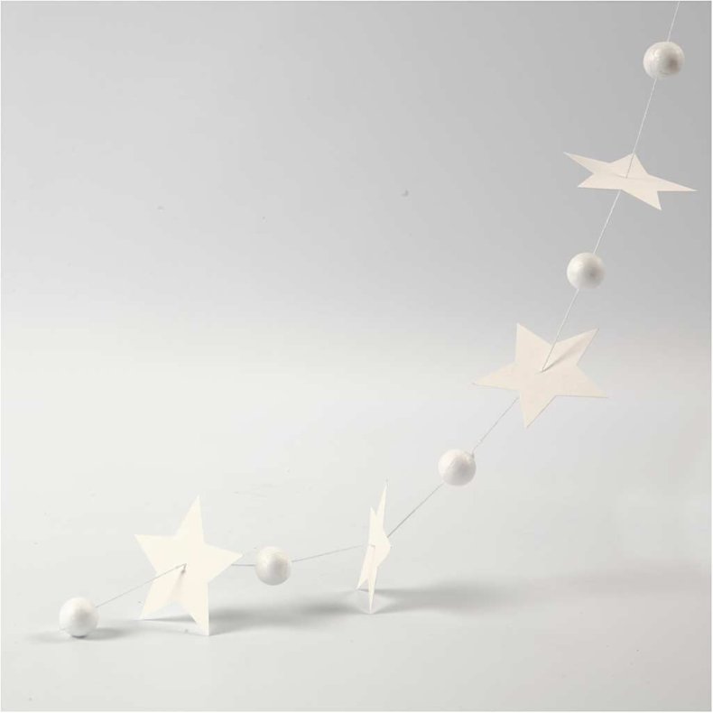 Stjerner, str. 7,3+10 cm, 240 g, hvid, 40 stk./ 1 pk.