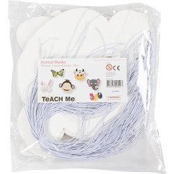Dyremasker, H: 13-24 cm, B: 20-28 cm, 230 g, hvid, 100 stk./ 1 pk.