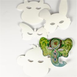 Dyremasker, H: 13-24 cm, B: 20-28 cm, 230 g, hvid, 100 stk./ 1 pk.