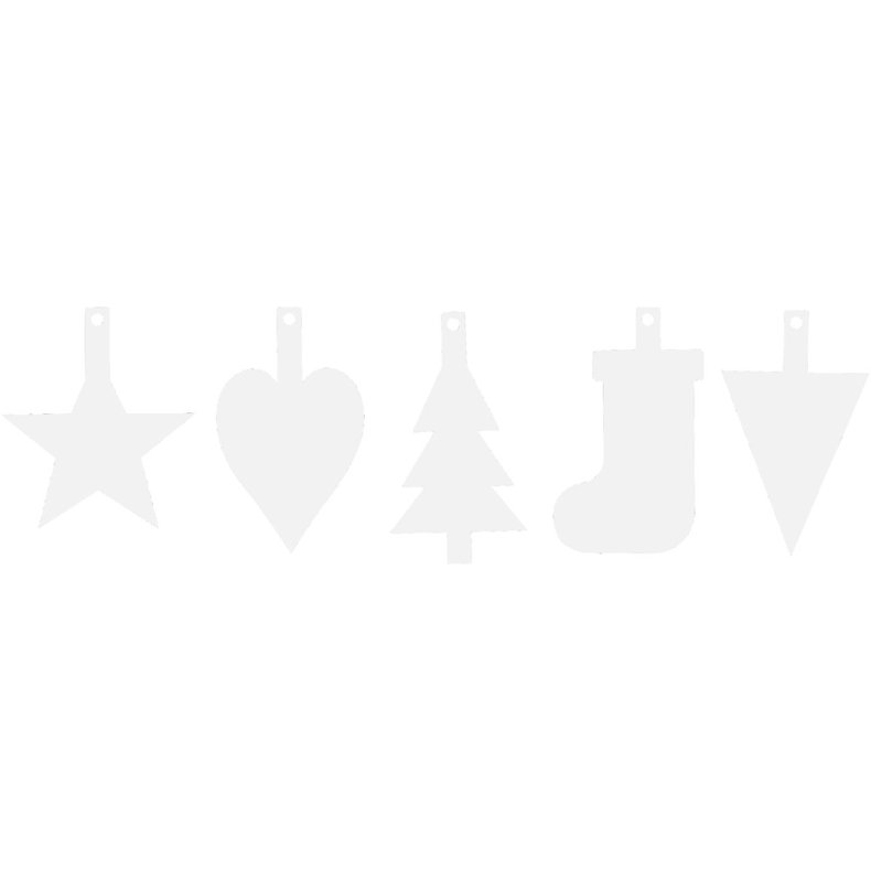 Juleoph&aelig;ng, H: 23,5-26,5 cm, B: 15,5-20,5 cm, hvid, 15 stk./ 1 pk.