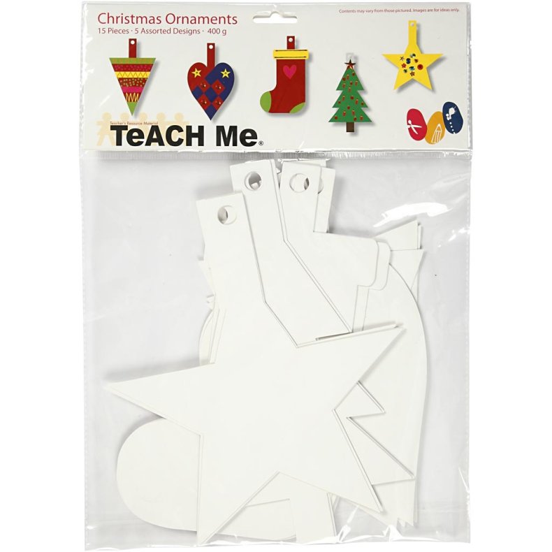 Juleoph&aelig;ng, H: 23,5-26,5 cm, B: 15,5-20,5 cm, hvid, 15 stk./ 1 pk.