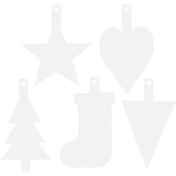 Juleoph&aelig;ng, H: 23,5-26,5 cm, B: 15,5-20,5 cm, hvid, 100 stk./ 1 pk.
