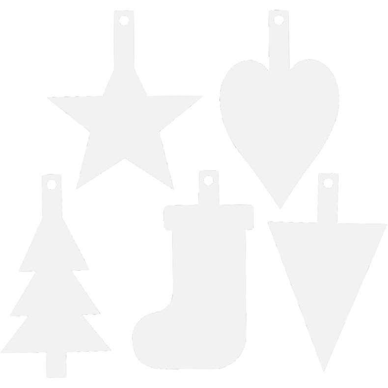 Juleoph&aelig;ng, H: 23,5-26,5 cm, B: 15,5-20,5 cm, hvid, 100 stk./ 1 pk.