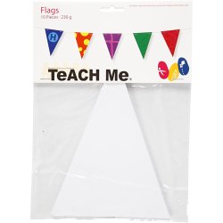 Flag, H: 20 cm, B: 14,5 cm, 300 g, hvid, 10 stk./ 1 pk.