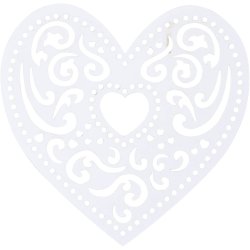 Filigranhjerte, B: 7,5 cm, 250 g, hvid, 18 stk./ 1 pk.