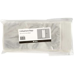 Cellofanpose, H: 19 cm, str. 7,5x5,5 cm, tykkelse 25 my, 200 stk./ 1 pk.