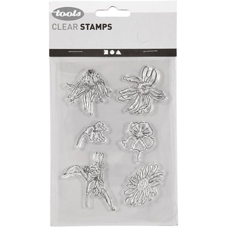 Silikonestempler, sommer, ark 11x15,5 cm, 1 ark