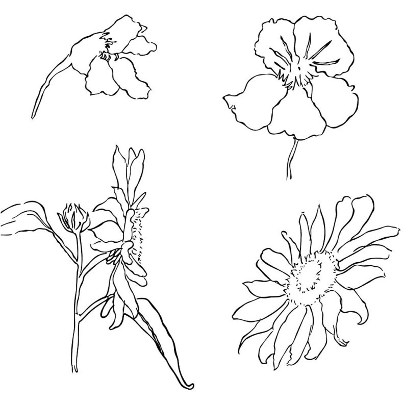 Silikonestempler, sommer, ark 11x15,5 cm, 1 ark