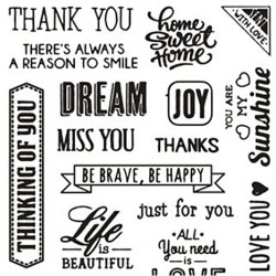 Silikonestempler, engelske ord, ark 11x15,5 cm, 1 ark