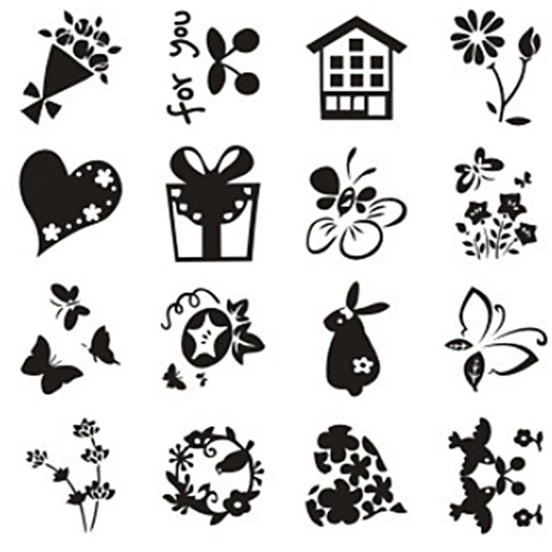 Silikonestempler, sm&aring; s&oslash;de hilsener, ark 11x15,5 cm, 1 ark