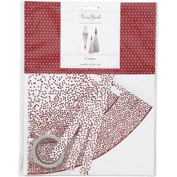 Kr&aelig;mmerhuse , H: 18+28 cm, 120 g, r&oslash;d, hvid, 3 stk./ 1 pk.