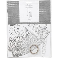 Kr&aelig;mmerhuse , H: 18+28 cm, 120 g, s&oslash;lv, hvid, 3 stk./ 1 pk.