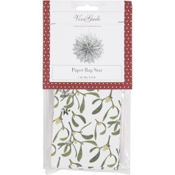 Stjerne af papirposer, 80 g, gr&oslash;n, hvid, 1 s&aelig;t