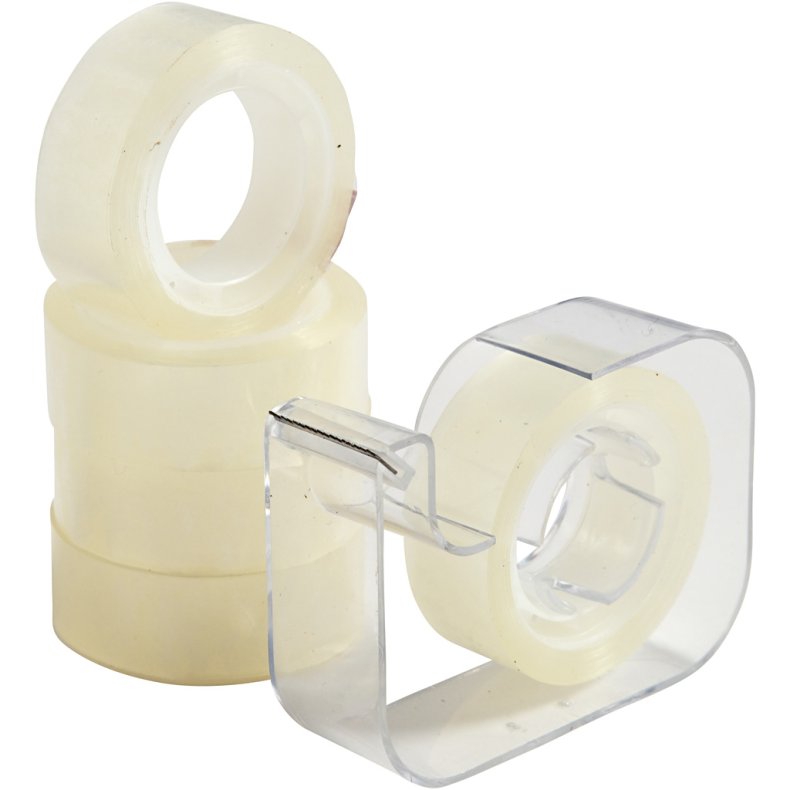 Dispenser med tape, B: 15 mm, 1 s&aelig;t