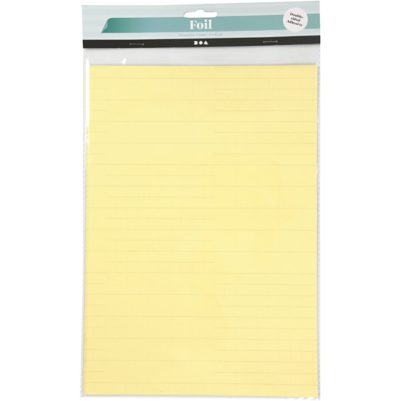 Dobbeltkl&aelig;bende folie, ark 210x297 mm, 5 ark/ 1 pk.