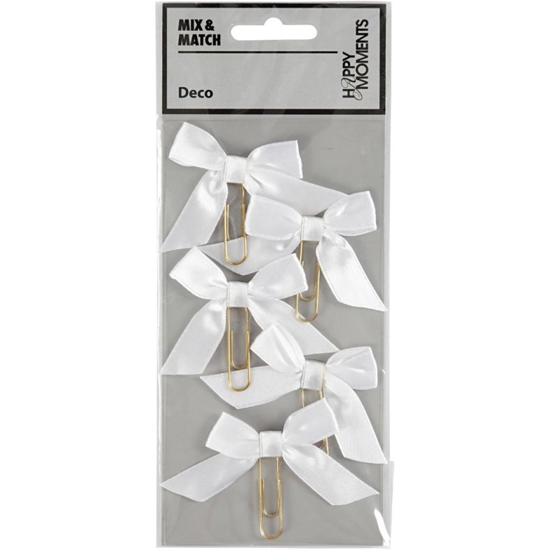 Klips, str. 40x70 mm, hvid, 5 stk./ 1 pk.