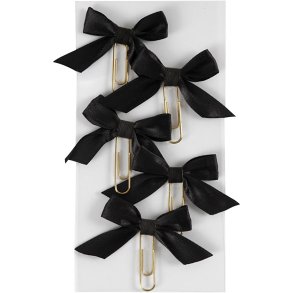 Klips, str. 40x70 mm, sort, 5 stk./ 1 pk.