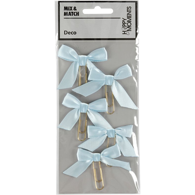 Klips, str. 40x70 mm, lysebl&aring;, 5 stk./ 1 pk.