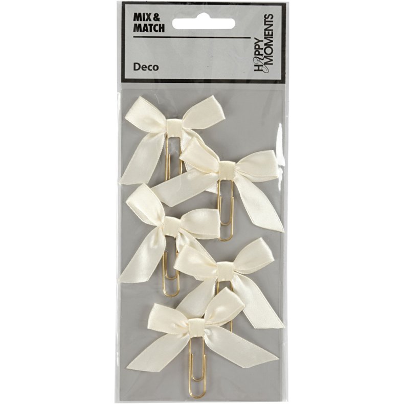 Klips, str. 40x70 mm, r&aring;hvid, 5 stk./ 1 pk.