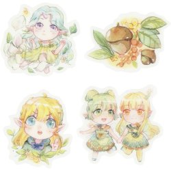 Washi stickers, sm&aring;piger, str. 20-50 mm, 30 stk./ 1 pk.