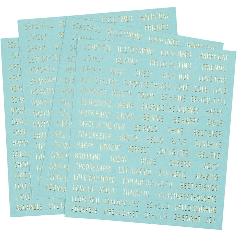 Stickers, ark 10x11,5 cm, turkis, 4 stk./ 1 pk.