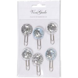 Shaker clips, L: 49 mm, diam. 25 mm, sort, bl&aring;, gr&aring;, hvid, 6 stk./ 1 pk.