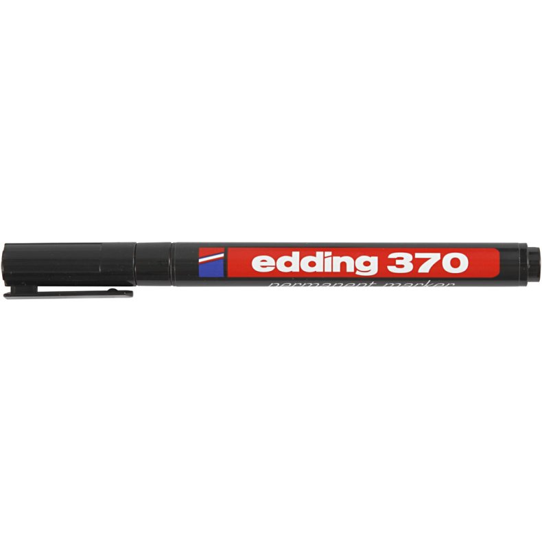 Edding 370 Tusch, streg 1 mm, sort, 1 stk.