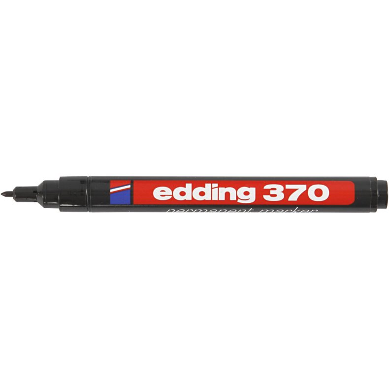 Edding 370 Tusch, streg 1 mm, sort, 1 stk.