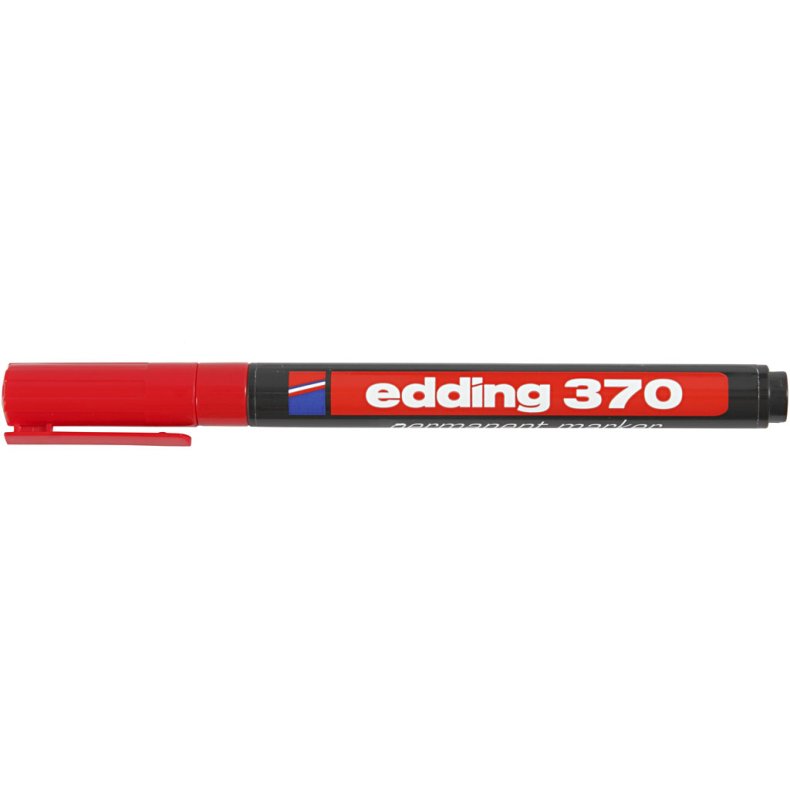 Edding 370 Tusch, streg 1 mm, r&oslash;d, 1 stk.