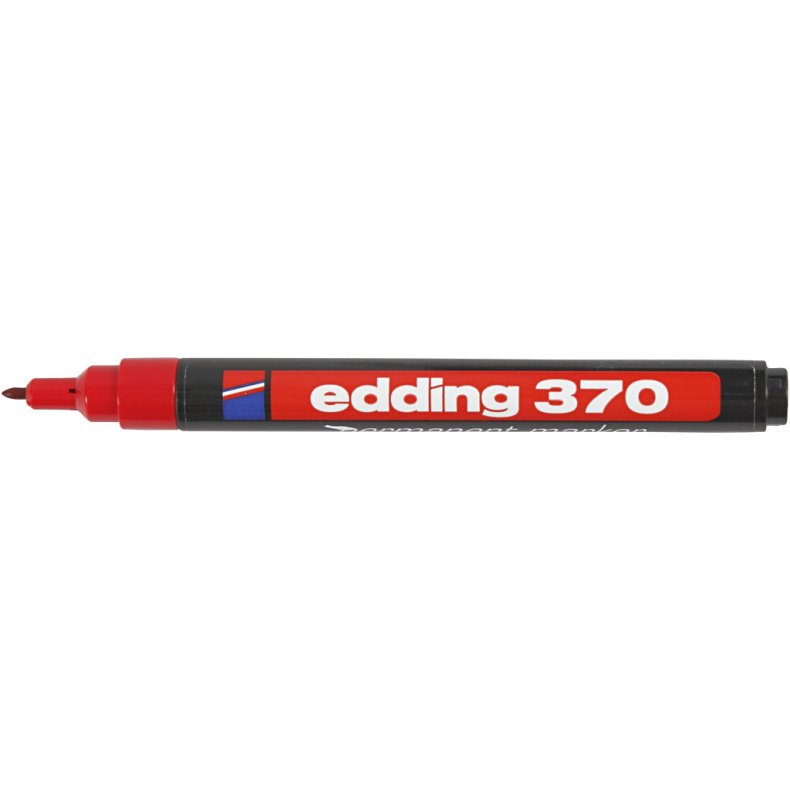 Edding 370 Tusch, streg 1 mm, r&oslash;d, 1 stk.