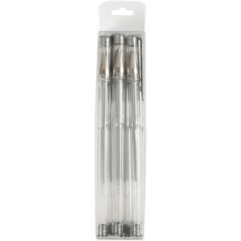 Gel kuglepen, streg 0,8 mm, s&oslash;lv, 6 stk./ 1 pk.