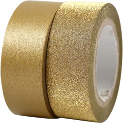 Designtape, B: 15 mm, guld, 2 rl./ 1 pk.