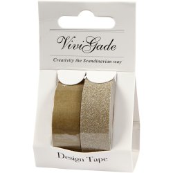 Designtape, B: 15 mm, guld, 2 rl./ 1 pk.