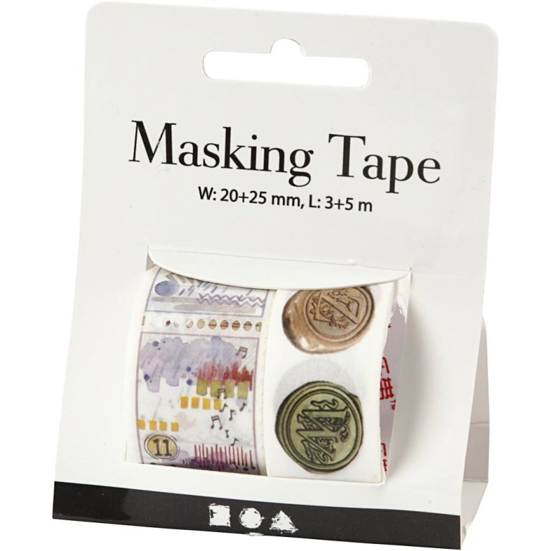 Masking Tape, Segl- og landskabsmotiver, L: 3+5 M, B: 20+25 mm, 2 rl./ 1 pk.